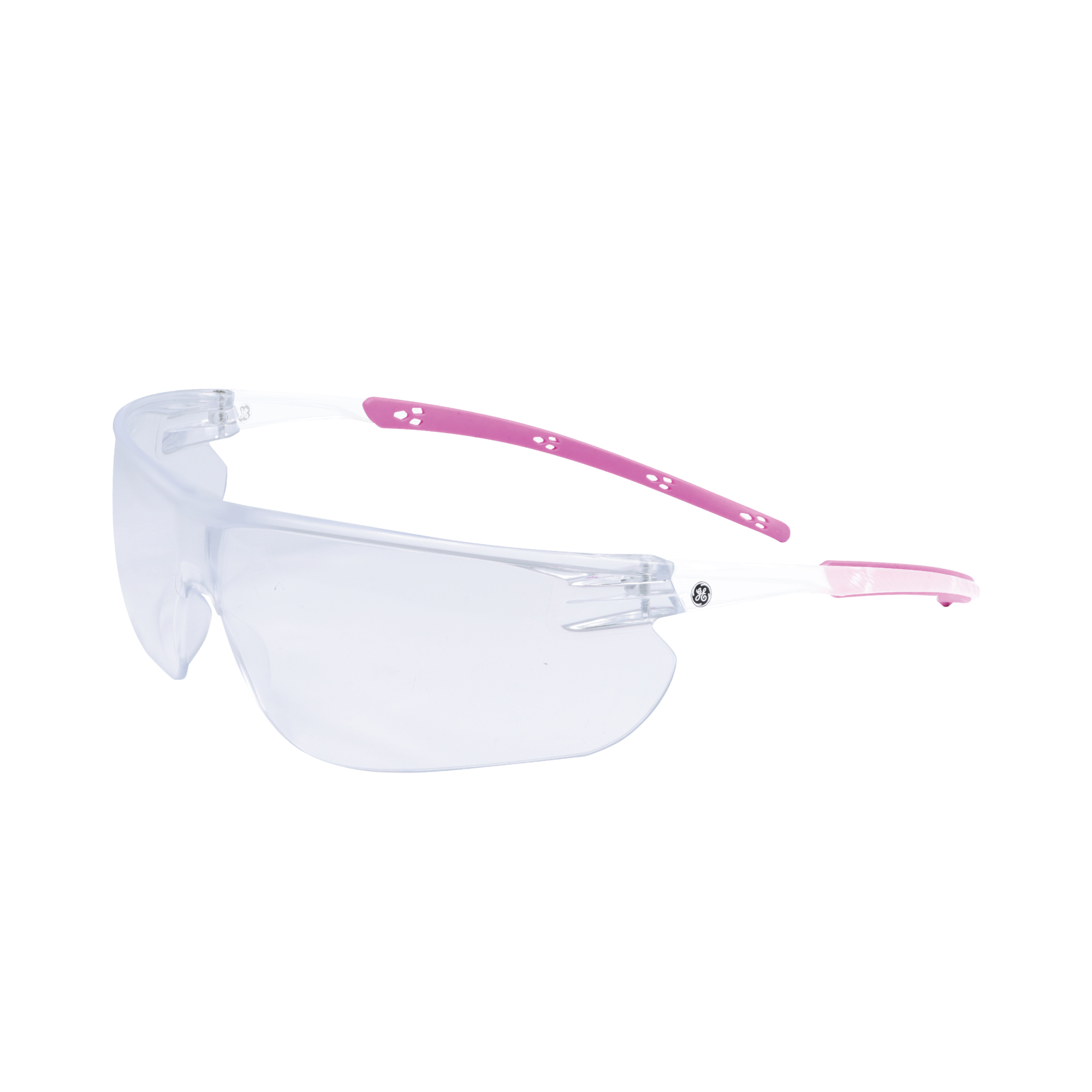 General Electric, Safety Glasses, Clear Lens, PinkFrame ThinTemples, Frame Color Clear, Lens Color Clear, ANSI Z87 Compliant, Model# GE130CAF